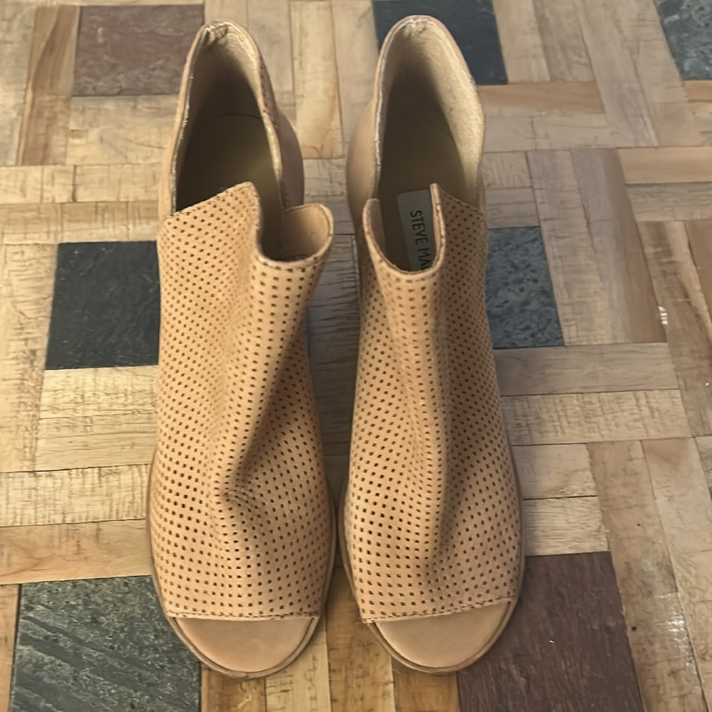 Steve Madden Leather Open Toe Tala Booties‎ Women's Size 9